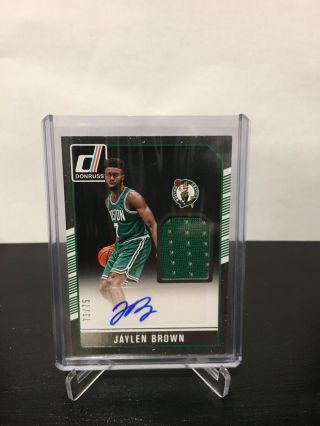 2016 - 17 Donruss Jaylen Brown Rookie Rc Auto Jersey Rpa 73/75 Celtics