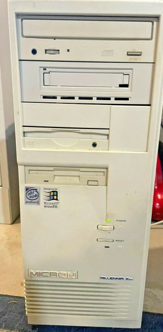 Vintage Pc Micron Millenia Xku Pentium Ii 266mhz 384mb Zip100 Scsi,  Cd - Rom