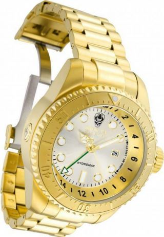 Invicta 29729 Pro Diver Hydromax Men ' s Round Gold - Tone Analog Date GMT Watch 2