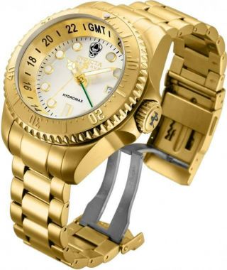 Invicta 29729 Pro Diver Hydromax Men ' s Round Gold - Tone Analog Date GMT Watch 3