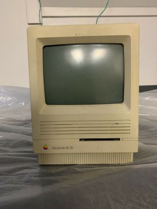 Vintage Apple Macintosh Se/30 As - Is Missing Parts Rare Art Computer Collectible