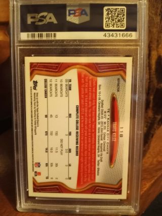 2013 Topps Chrome Travis Kelce Rookie Card 118 RC REFRACTOR CHIEFS PSA 9 2