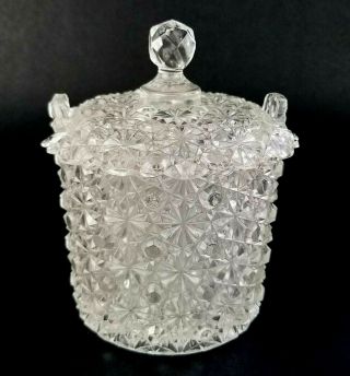 Fenton Vintage Clear Daisy And Button Ice Bucket/candy Dish