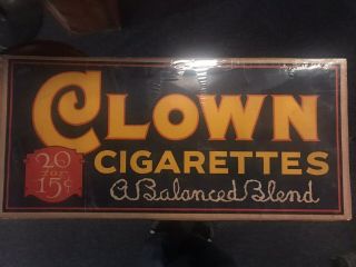 Vintage Clown Cigarette Advertising Sign - Heavy Paper Outdoor Sign Never Hung