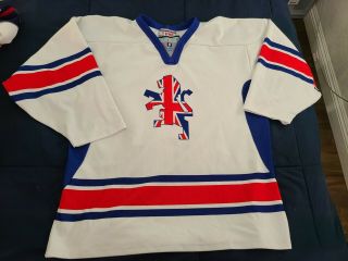 Tackla Great Britain England English British Hockey Jersey Sz L Vintage 90s
