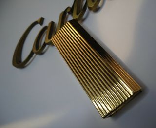 Cartier Lighter - 5 - Side - Gold Plated - Godrons - Briquet - Feuerzeug