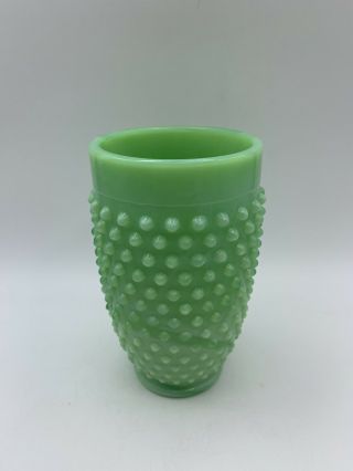 Jadeite Green Hobnail Tumbler Vase Martha Stewart By Mail L.  E.  Smith Milk Glass
