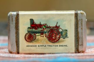 c.  1905 ADVANCED THRESHER Celluloid Match Safe Farm Advertising Antique Vintage 3
