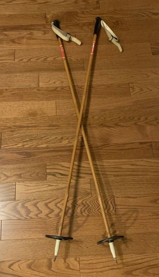 Vintage Tryli Bamboo Ski Poles - 51”