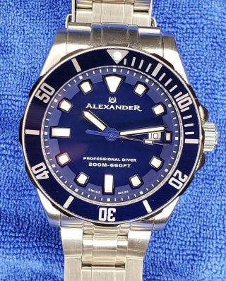 Alexander Professional Diver Wristwatch for Men,  Stainless Steel Case, . 2