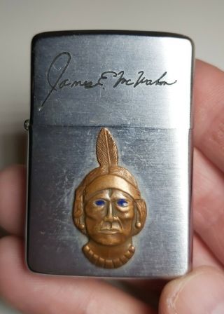 Vintage Indian Head Zippo Lighter Native American