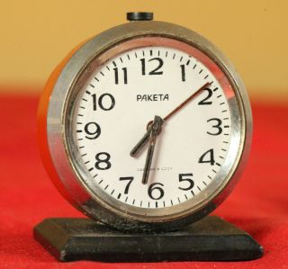 Vintage 1960 - S Ussr Soviet Russia Rocket Raketa Mini Alarm Clock