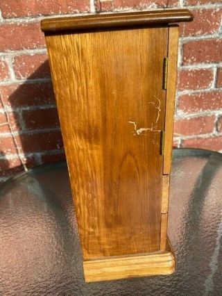Vintage Wood Jewelry Box 4 Drawers & Necklace Holder 3