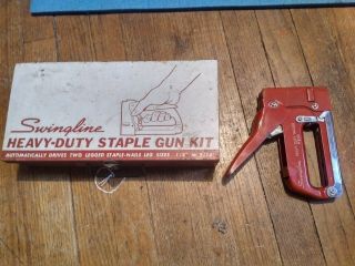 Swingline 800 - Vintage Heavy Duty Staple Gun Kit,  Metal Box,  Various Sizes