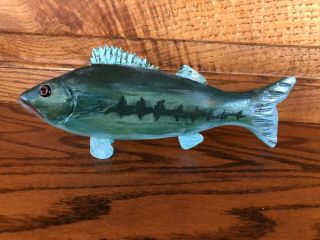 Vintage Bass? Fishing Decoy - Wood And Weighted - 9 " Long