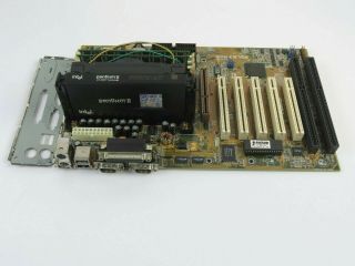 Vintage ASUS P2L97 Rev 1.  05 Slot 1 Motherboard w/ Pentium II 233MHz & 128MB RAM 3