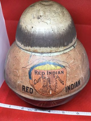 Antique Brownie Tobacco Tin Red Indian Cut Plug Circa1910 Rare See Photos 3