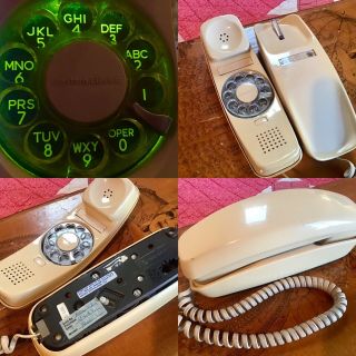 Vintage Western Electric Trimline Rotary Phone,  Cream - Color,  Great