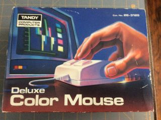 Vintage Tandy 2 - Button Deluxe Color Mouse Radio Shack No 26 - 3125 Look