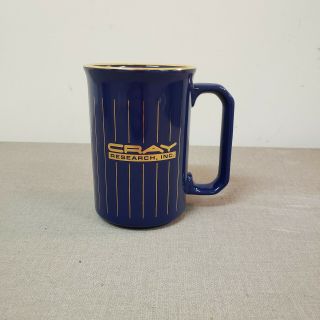 - Vintage Cray Research Inc.  (cri) Coffee Mug Cup Blue With Gold Accent.