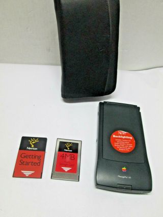 Vintage Rare Apple Newton Messagepad 130 4mb Card Handheld Leather Case
