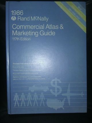 Rand Mcnally Commercial Atlas & Marketing Guide 117th Edition 1986 Vintage Large
