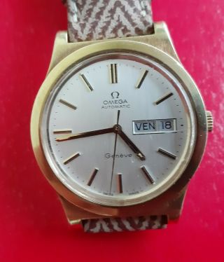 Omega Geneve Ref.  166.  0169 Cal.  1022 Automatic Mens Watch 36mm Gold Plated