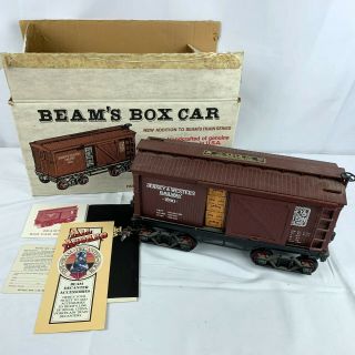 Vintage Jim Beam Brown Box Car Train Series Decanter Bottle Porcelain Railway