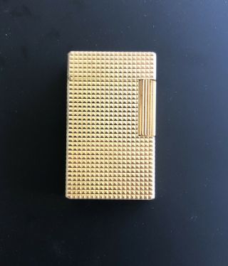 St Dupont Gold Plated Lighter Made In France Barley Design