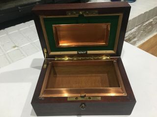 Vintage Alfred Dunhill Cigar Humidor Wood With Copper Inside