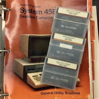 Vintage 1979 Hp 9845b Computer General Utility Routines Manuals,  Data Cartridges