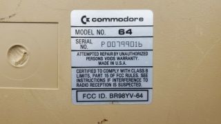 Commodore 64 Personal Computer Parts No Power Pack Estate 3