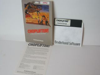 Vintage Software Game Apple Ii Choplifter Broderbund