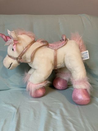 Build A Bear Pink And White Unicorn Horse Retired Vintage