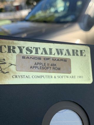 “ Sands Of Mars” Vintage Apple II Software Game Crystalware 1981 Rare Computer 2