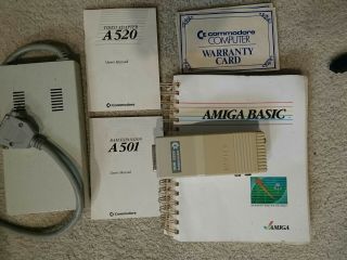Commodore Amiga 520 Tv Modulator External Disk Drive And Ram Manuals