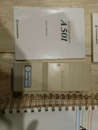 Commodore Amiga 520 TV Modulator external disk drive and Ram manuals 2