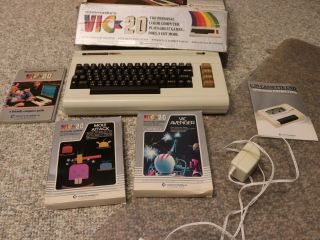 Commodore Vic - 20 Computer,  Games,  Reciept,  Box,  Psu