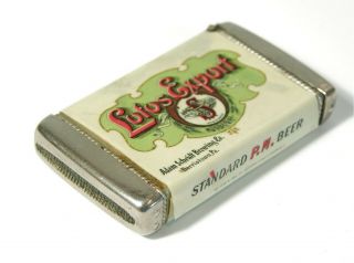 Ca1905 Lotos Beer Celluloid Pocket Advertising Match Safe Vesta Scheidt Brewing