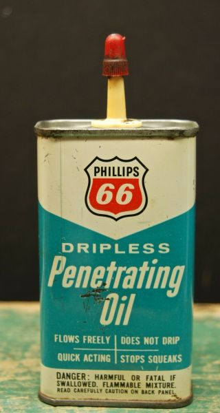 Vintage Phillips 66 Penetrating Oil Can 4 Oz Empty