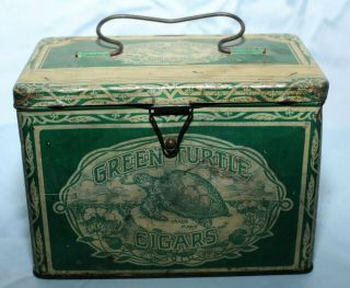 Vintage Green Turtle Tobacco Tin By Gordon Cigar Co.  R.  A.  Patterson Inc