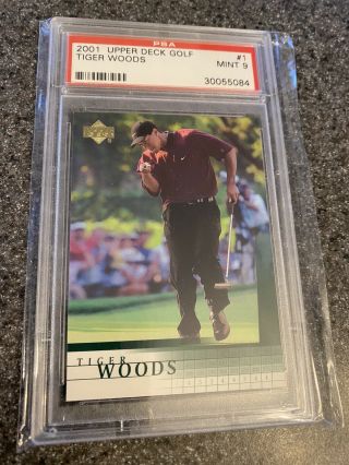 2001 Upper Deck Golf Tiger Woods Rookie Card 1 Psa 9 Rare