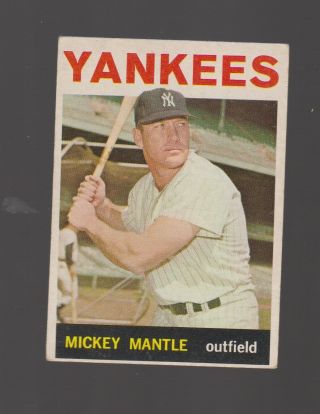 1964 Topps 50 Mickey Mantle Yankees Great Bv $500 Ex,