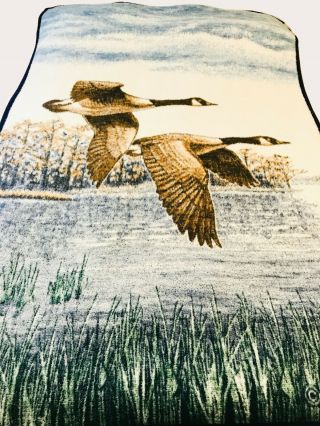 Biederlack Canadian Flying Geese Blanket 53 " X 78 " Reversible Throw Usa Vintage