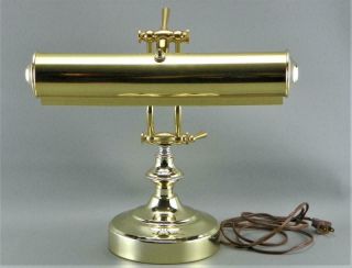 Vintage Underwriters Laboratories Portable Brass Piano Bankers Desk Lamp Y - 3367