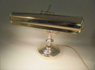 Vintage Underwriters Laboratories Portable Brass Piano Bankers Desk Lamp Y - 3367 2