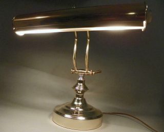 Vintage Underwriters Laboratories Portable Brass Piano Bankers Desk Lamp Y - 3367 3