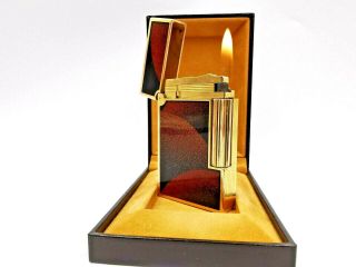 Rare S.  T.  Dupont Gas Lighter L2 Edition Moon St Jewelry Lacque And Gold Aa11