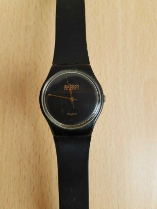 Vintage 1983 Swatch Originals Swiss Made Black Magic (gb101) Wristwatch