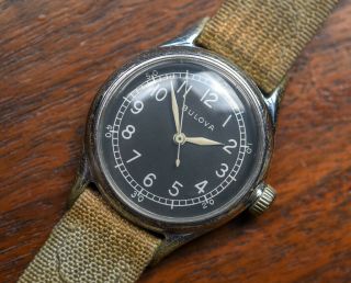 Vintage Bulova A - 11 10ak Hacking Military Issue Ww2 Watch Band Serviced